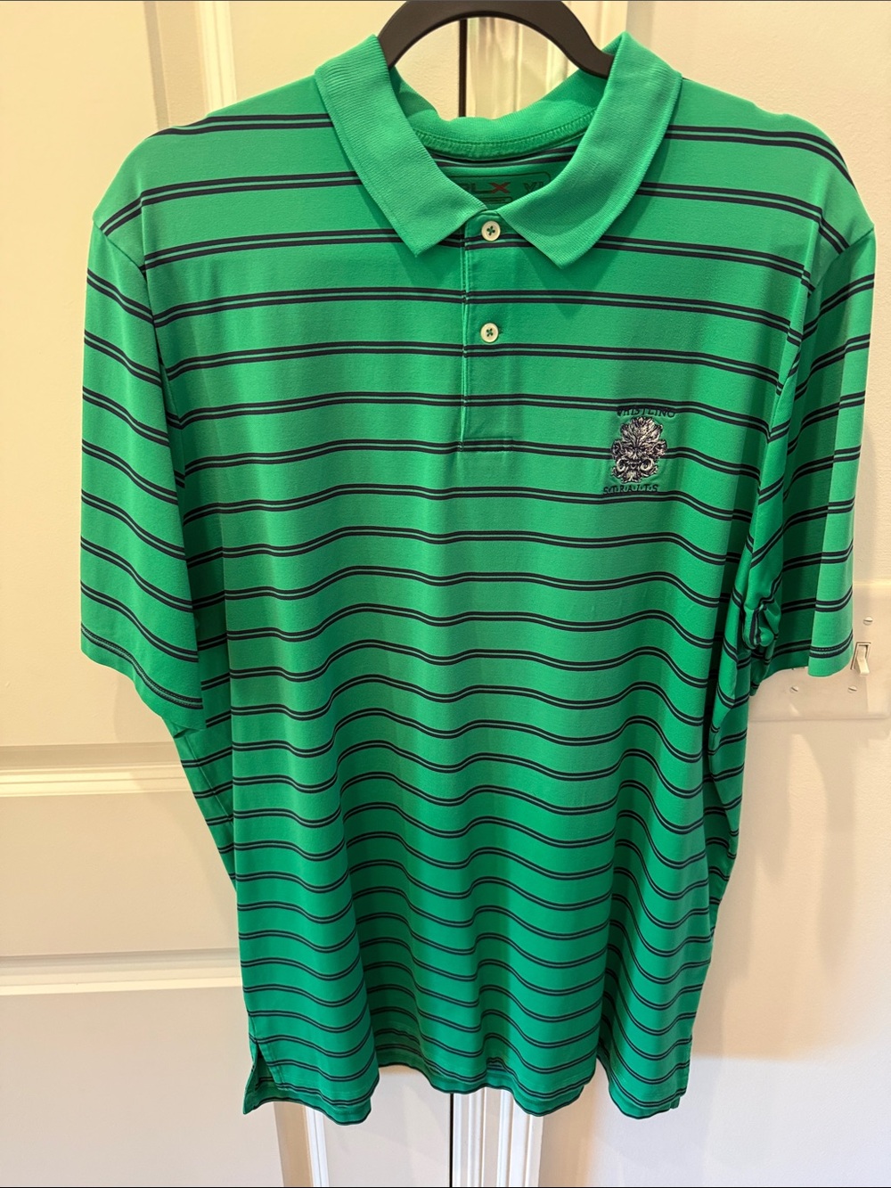 RLX Ralph Lauren Green Polo with Navy Stripe